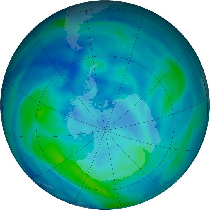 Antarctic ozone map for 27 March 2007